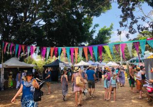 The main path at the Avoca Beach Markets in Central Coast, Australia