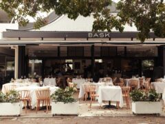 Exterior view of BASK Restaurant dining space at Peregian Beach on the Sunshine Coast
