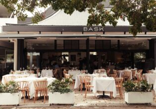 Exterior view of BASK Restaurant dining space at Peregian Beach on the Sunshine Coast