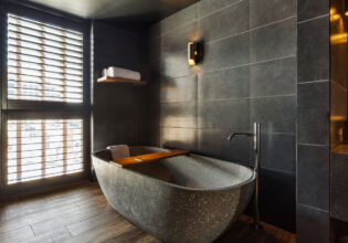 Marble bath inside the rooms of MACq01 in Hobart