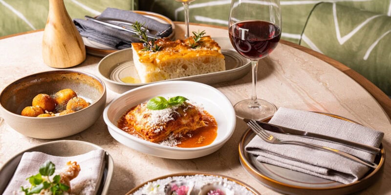 table full of dishes at Folk Lounge & Dining at Tradies Gymea