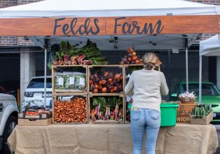 A stall in Harvest Market in Launceston, Tasmania, Australia