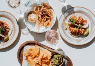 a table-top view of food and drinks at Rays Port Hedland