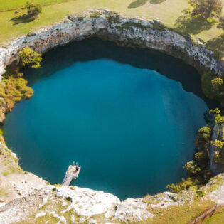 the Little Blue Lake sinkhole in Mt Gambier
