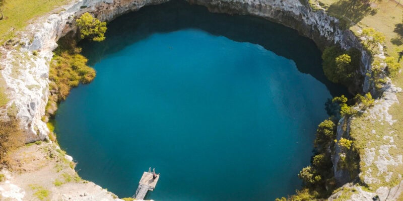 the Little Blue Lake sinkhole in Mt Gambier