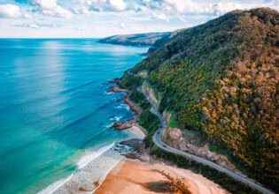 an aerial view of the Great Ocean Road