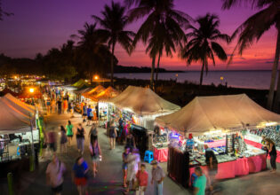 an aerial view of Mindil Beach Sunset Market