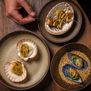 a table-top view of food at OTIS, Canberra