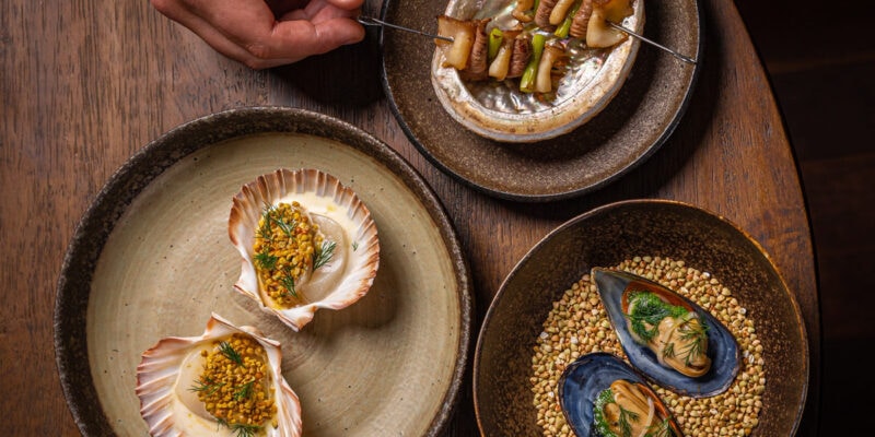 a table-top view of food at OTIS, Canberra