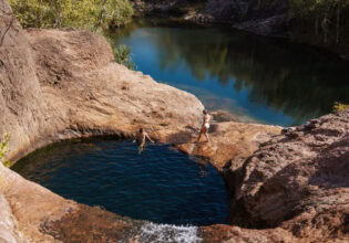 dipping in a waterhole at Surprise Creek Falls, Litchfield, NT