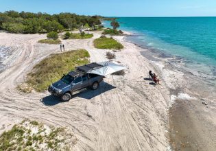 an aerial view of a 4WD at Banana Well Getaway, Broome