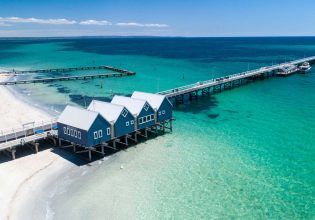 Aerial view of Busselton Jetty