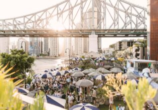 A sunny day at Felon Brewing Co. at Howard Smith Wharves in Brisbane