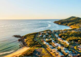 Aerial view of Foster on Barrington Coast