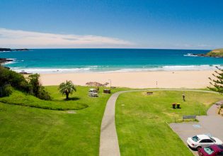 an aerial view of Kendalls on the Beach, Kiama