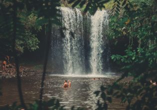 Swimming at Killen Falls NSW