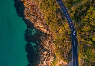 Mount Martha on Mornington Peninsula Coastal road aerial