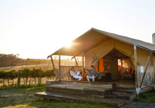Couple enjoying a stay at Nashdale Lane Glamping