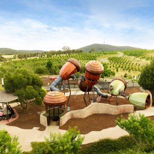 an overhead shot of National Arboretum Canberra