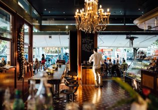 an elegant dining interior at Aromas Noosa