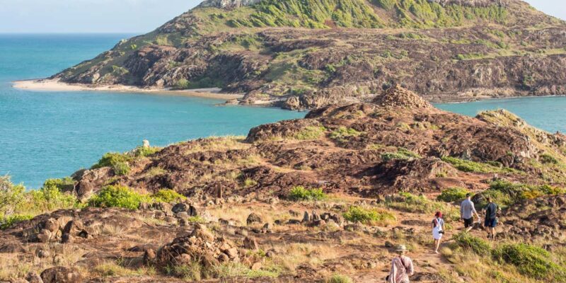 People walking to the northernmost tip of Australia in Cape York