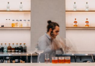 Bartender making cocktails at Seabourne bar