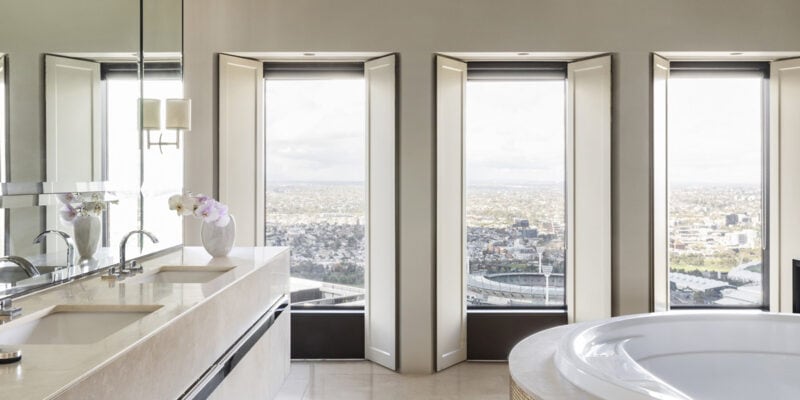 the bathroom with a private tub at Sofitel Imperial Suite
