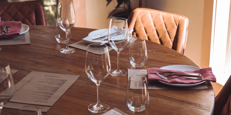 A dining table set in Tempus in the Blue Mountains