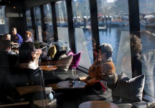 The interiors of the Mona Ferry in Hobart, Tasmania, Australia