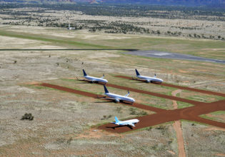 Aircrafts on field at Alice Springs airport