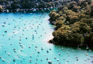 Pittwater Sydney from the air